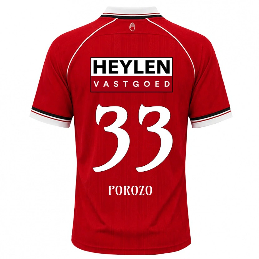 Danxen Niño Camiseta Snayder Porozo #33 Rojo Blanco Negro 1ª Equipación 2026/27 La Camisa México