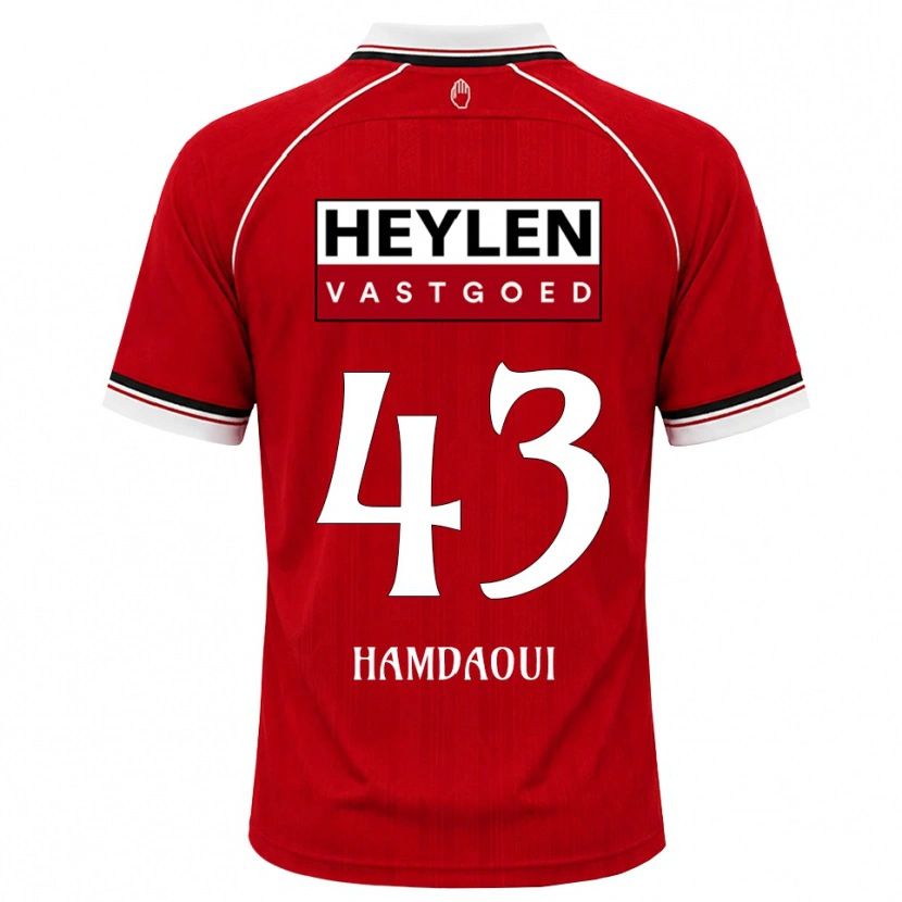 Danxen Niño Camiseta Youssef Hamdaoui #43 Rojo Blanco Negro 1ª Equipación 2026/27 La Camisa México