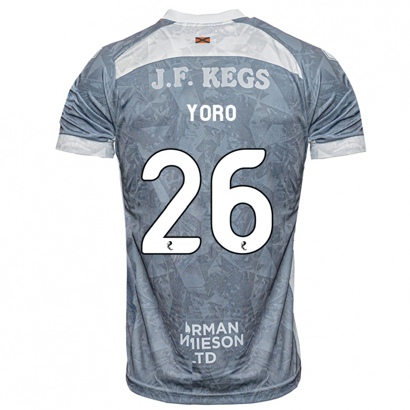 Danxen Niño Camiseta Abdoulaye Yoro #26 Gris Pizarra Claro 2ª Equipación 2026/27 La Camisa México