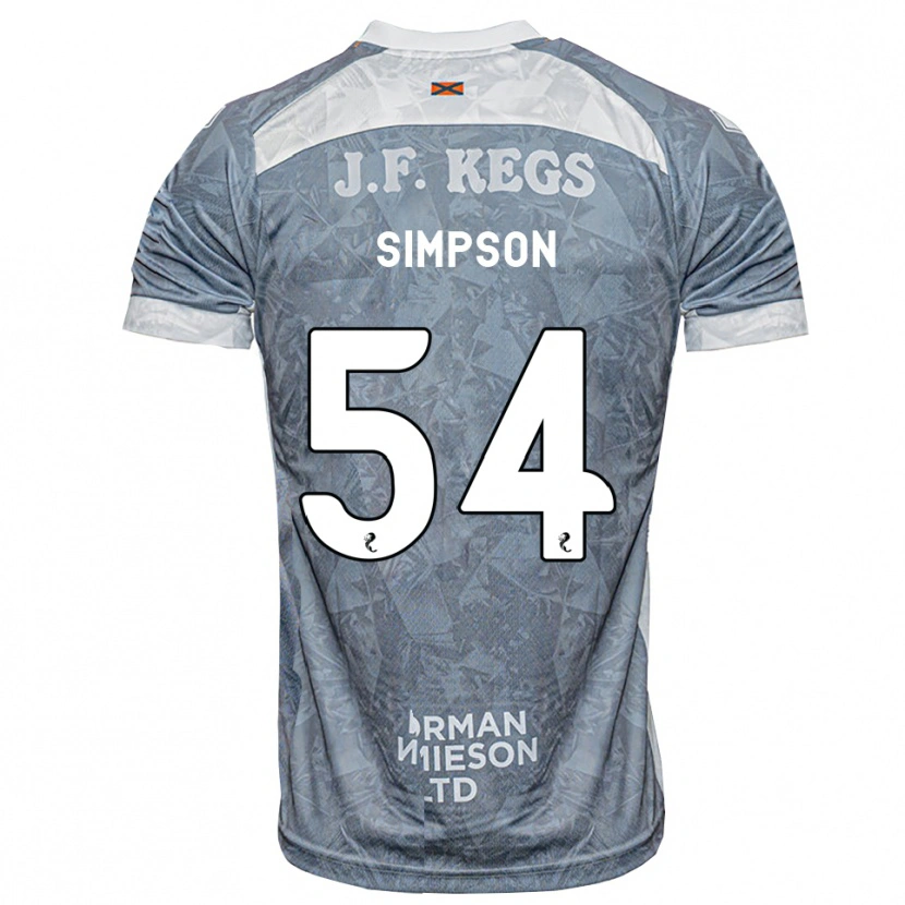 Danxen Niño Camiseta Finlay Simpson #54 Gris Pizarra Claro 2ª Equipación 2026/27 La Camisa México