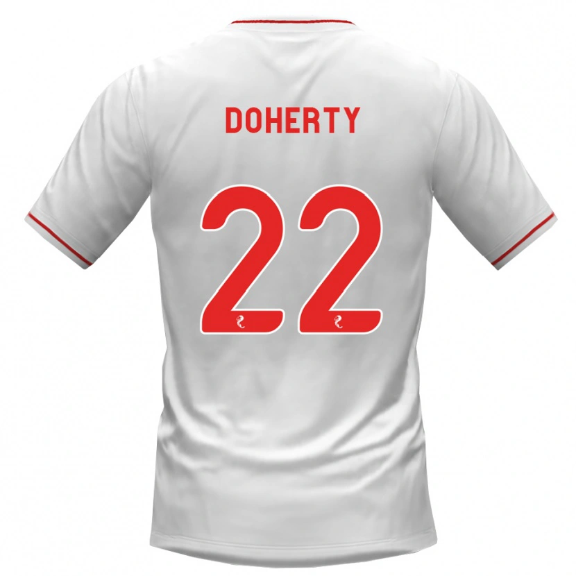 Danxen Niño Camiseta Jordan Doherty #22 Blanco Rojo 2ª Equipación 2026/27 La Camisa México
