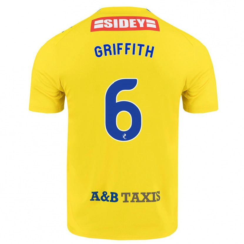 Danxen Niño Camiseta Víctor Griffith #6 Amarillo Azul Negro 2ª Equipación 2026/27 La Camisa México
