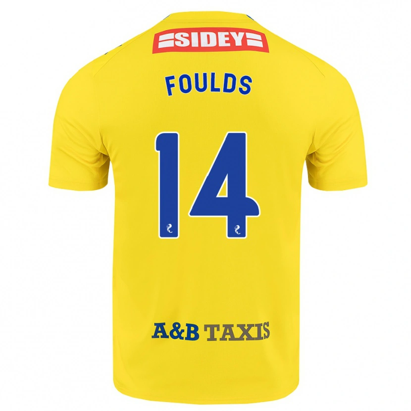 Danxen Niño Camiseta Matty Foulds #14 Amarillo Azul Negro 2ª Equipación 2026/27 La Camisa México