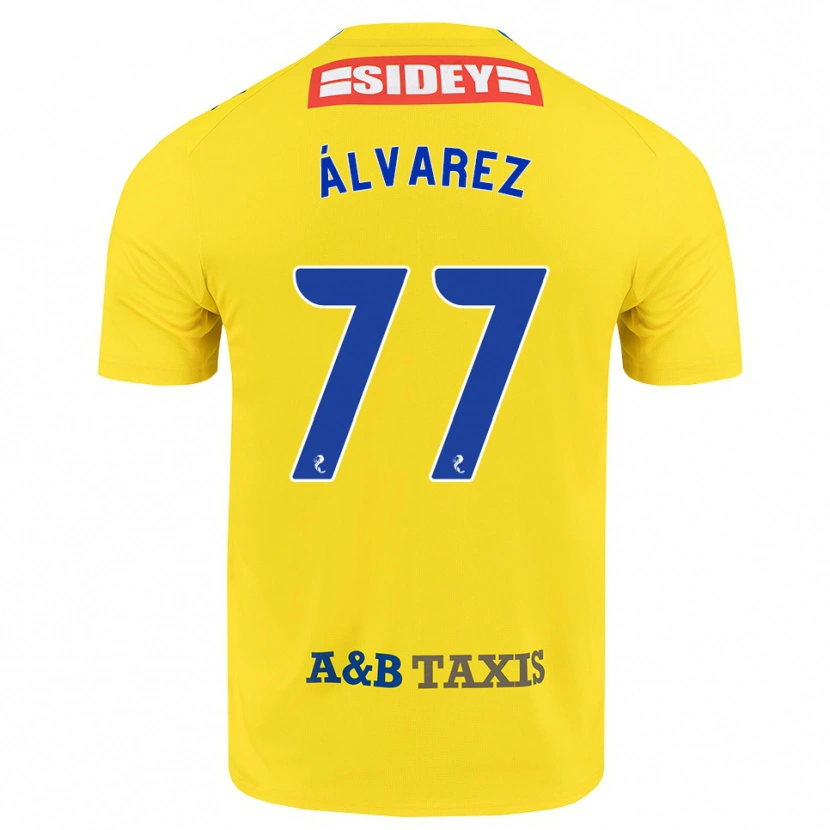 Danxen Niño Camiseta Unax Álvarez #77 Amarillo Azul Negro 2ª Equipación 2026/27 La Camisa México