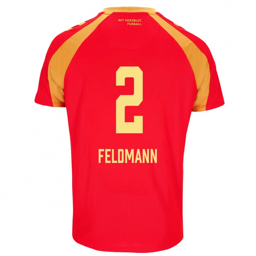 Danxen Niño Camiseta Ole Feldmann #2 Rojo Naranja Negro 2ª Equipación 2026/27 La Camisa México