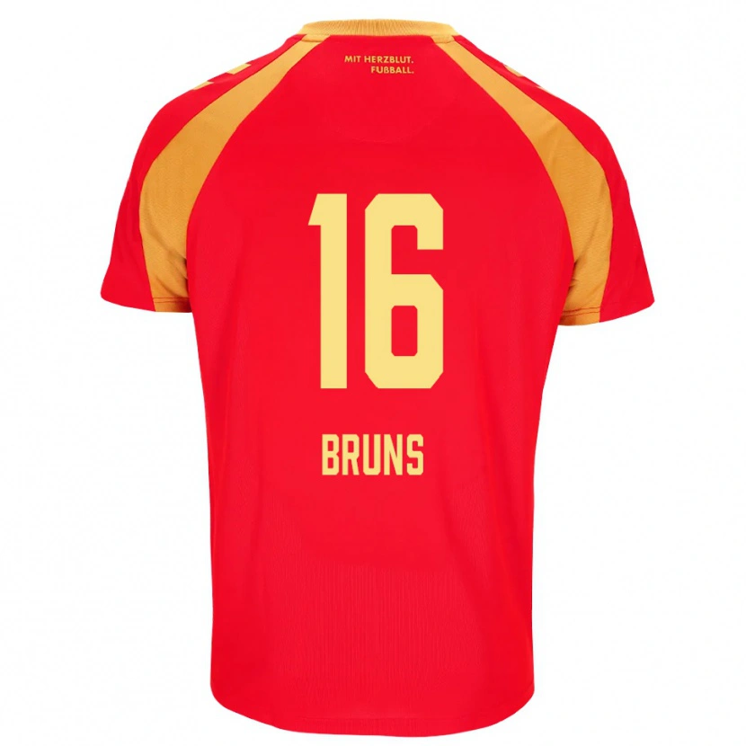 Danxen Niño Camiseta Tom Bruns #16 Rojo Naranja Negro 2ª Equipación 2026/27 La Camisa México