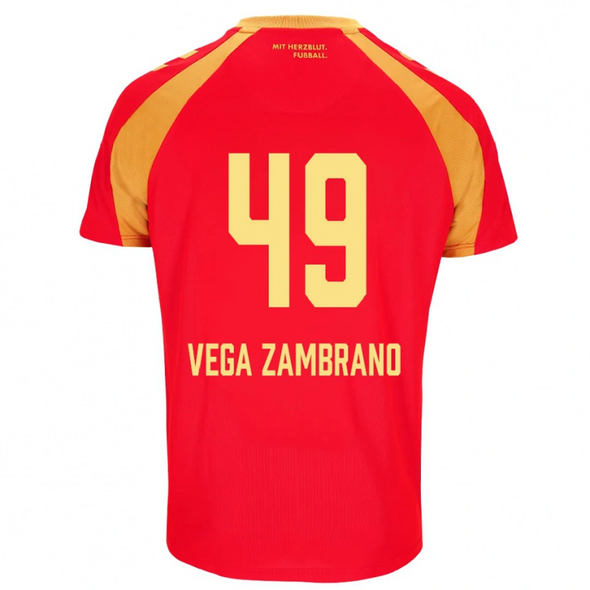 Danxen Niño Camiseta Joel Vega Zambrano #49 Rojo Naranja Negro 2ª Equipación 2026/27 La Camisa México