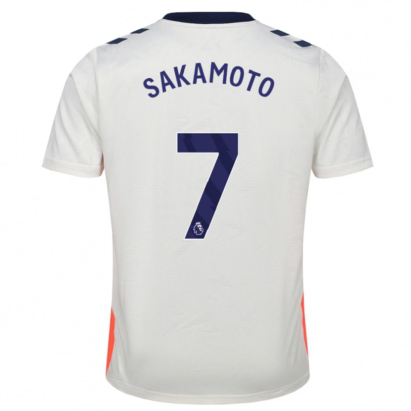 Danxen Niño Camiseta Tatsuhiro Sakamoto #7 Blanco Naranja Azul Real 2ª Equipación 2026/27 La Camisa México