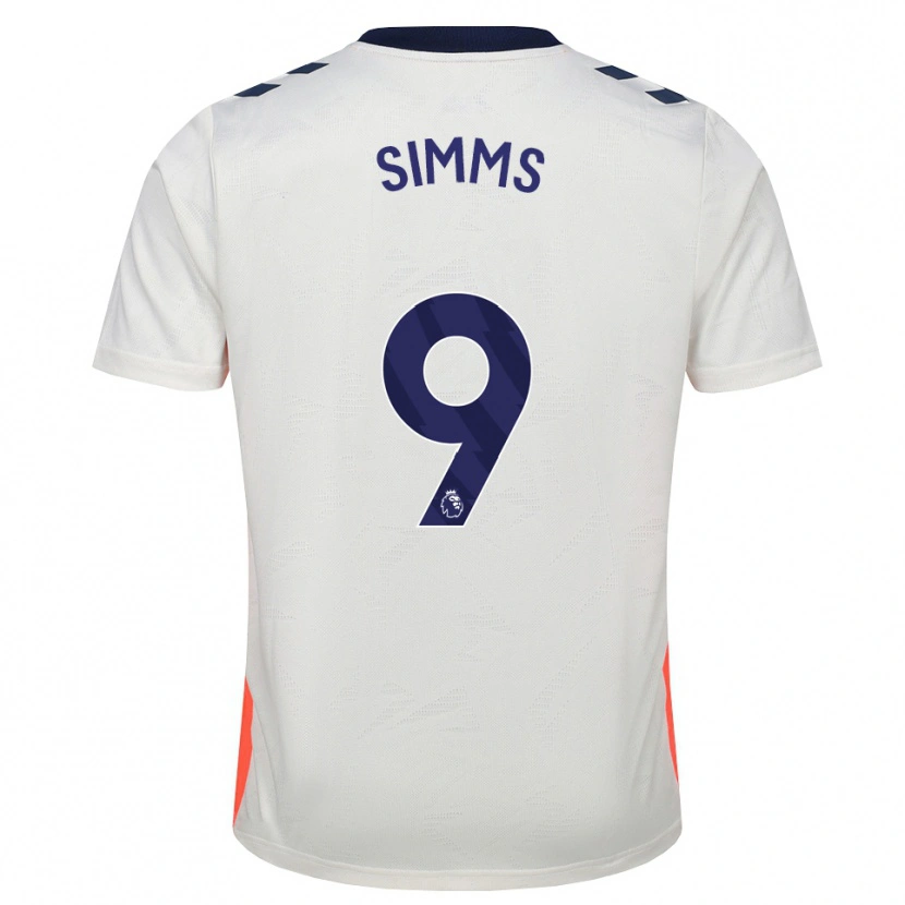 Danxen Niño Camiseta Ellis Simms #9 Blanco Naranja Azul Real 2ª Equipación 2026/27 La Camisa México