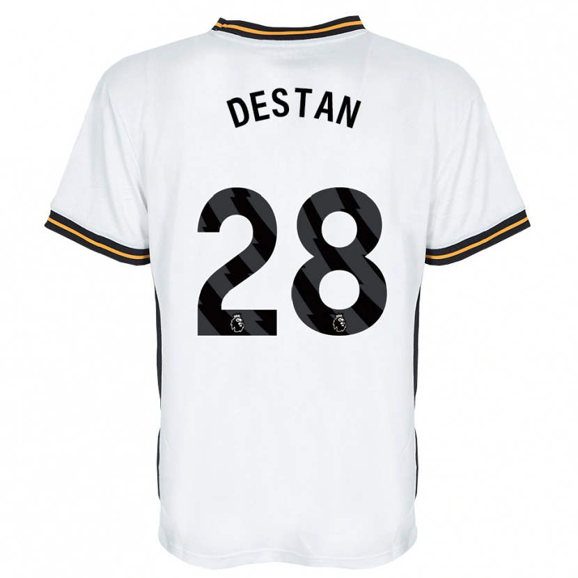 Danxen Niño Camiseta Enis Destan #28 Blanco Naranja Negro 2ª Equipación 2026/27 La Camisa México