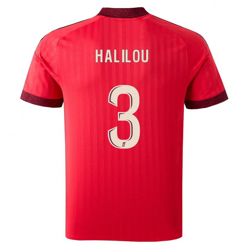 Danxen Niño Camiseta Ibrahim Halilou #3 Borgoña Rojo Blanco 2ª Equipación 2026/27 La Camisa México