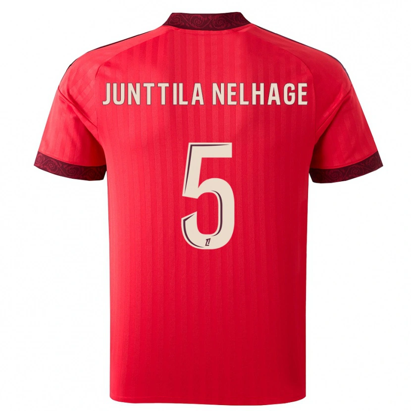 Danxen Niño Camiseta Elma Junttila Nelhage #5 Borgoña Rojo Blanco 2ª Equipación 2026/27 La Camisa México