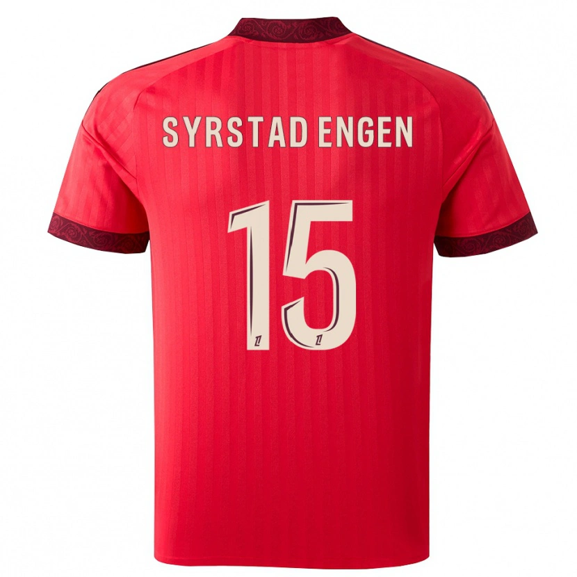 Danxen Niño Camiseta Ingrid Syrstad Engen #15 Borgoña Rojo Blanco 2ª Equipación 2026/27 La Camisa México