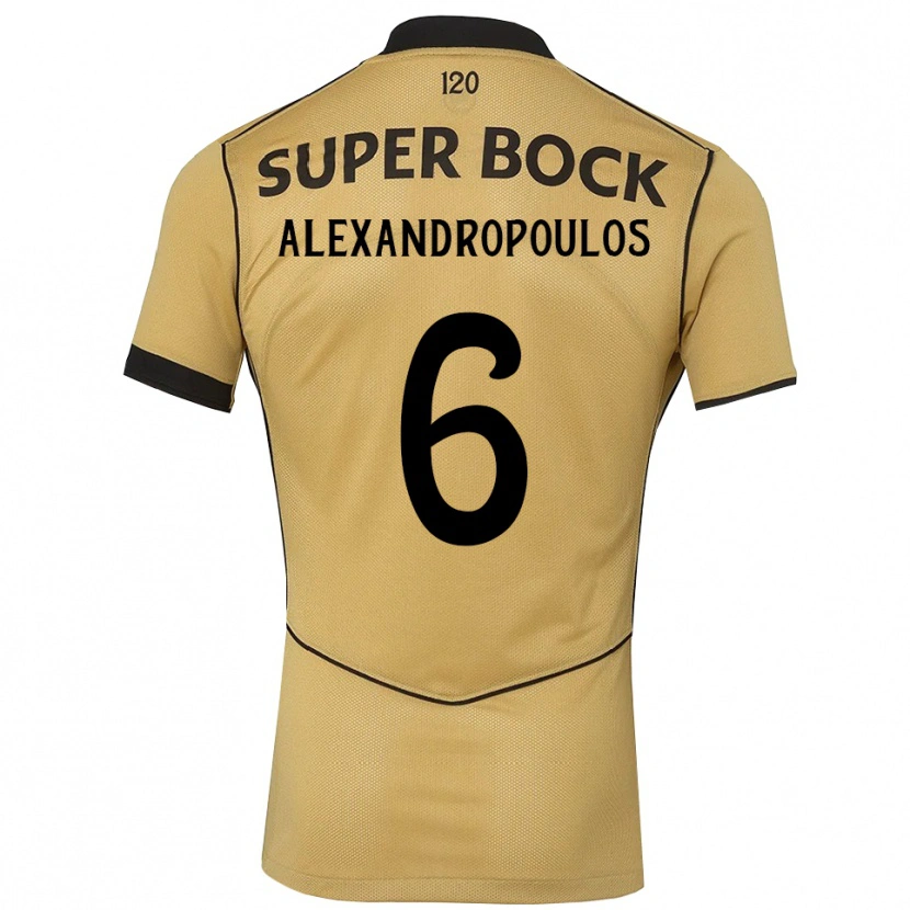Danxen Niño Camiseta Sotiris Alexandropoulos #6 Goldenrod Negro 2ª Equipación 2026/27 La Camisa México