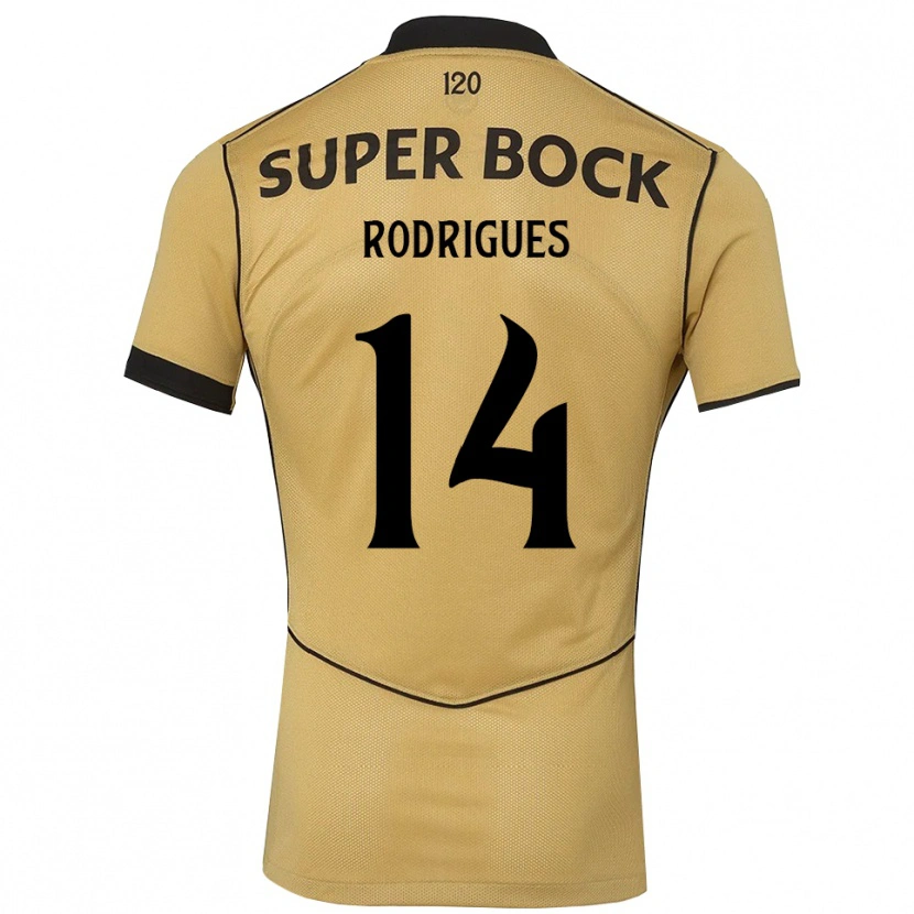 Danxen Niño Camiseta Paulo Rodrigues #14 Goldenrod Negro 2ª Equipación 2026/27 La Camisa México