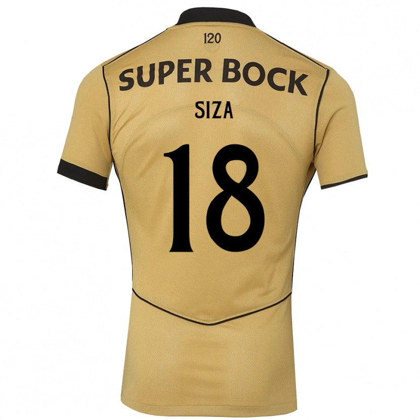 Danxen Niño Camiseta Sergio Siza #18 Goldenrod Negro 2ª Equipación 2026/27 La Camisa México