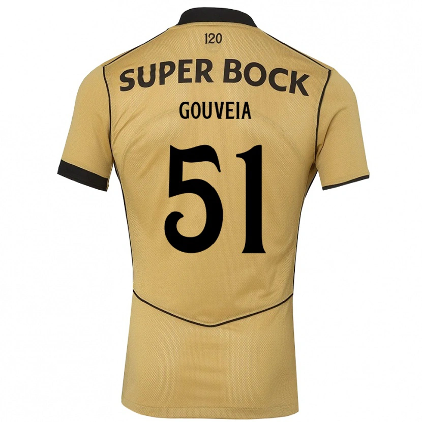 Danxen Niño Camiseta Miguel Gouveia #51 Goldenrod Negro 2ª Equipación 2026/27 La Camisa México