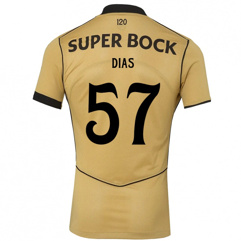 Danxen Niño Camiseta Lucas Dias #57 Goldenrod Negro 2ª Equipación 2026/27 La Camisa México