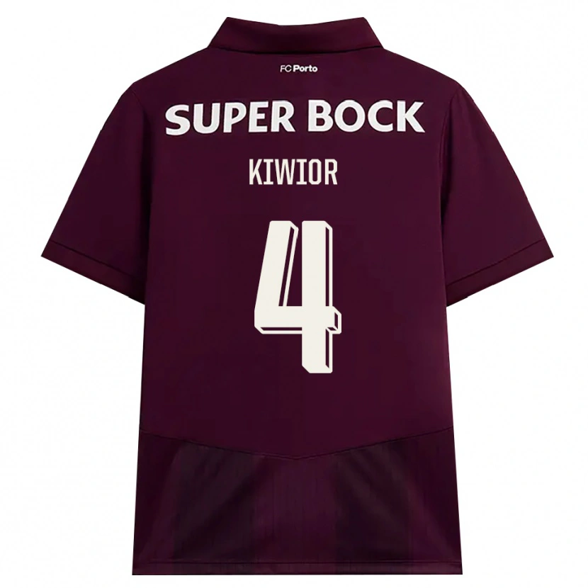 Danxen Niño Camiseta Jakub Kiwior #4 Blanco Borgoña Blanco 2ª Equipación 2026/27 La Camisa México