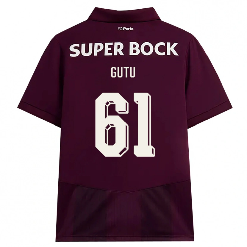 Danxen Niño Camiseta Denis Gutu #61 Blanco Borgoña Blanco 2ª Equipación 2026/27 La Camisa México