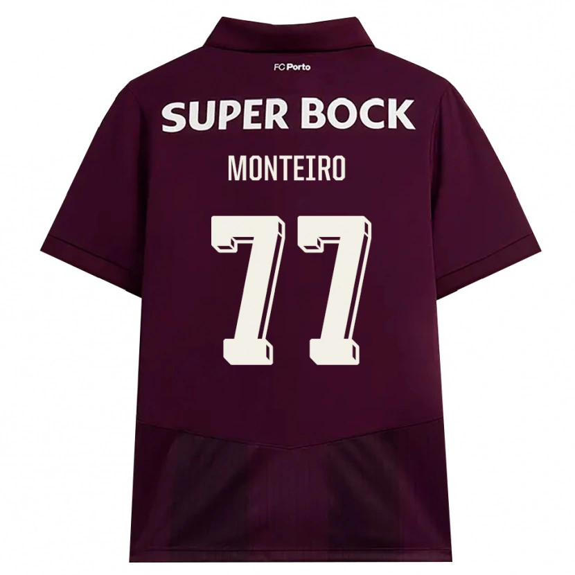 Danxen Niño Camiseta Rui Monteiro #77 Blanco Borgoña Blanco 2ª Equipación 2026/27 La Camisa México