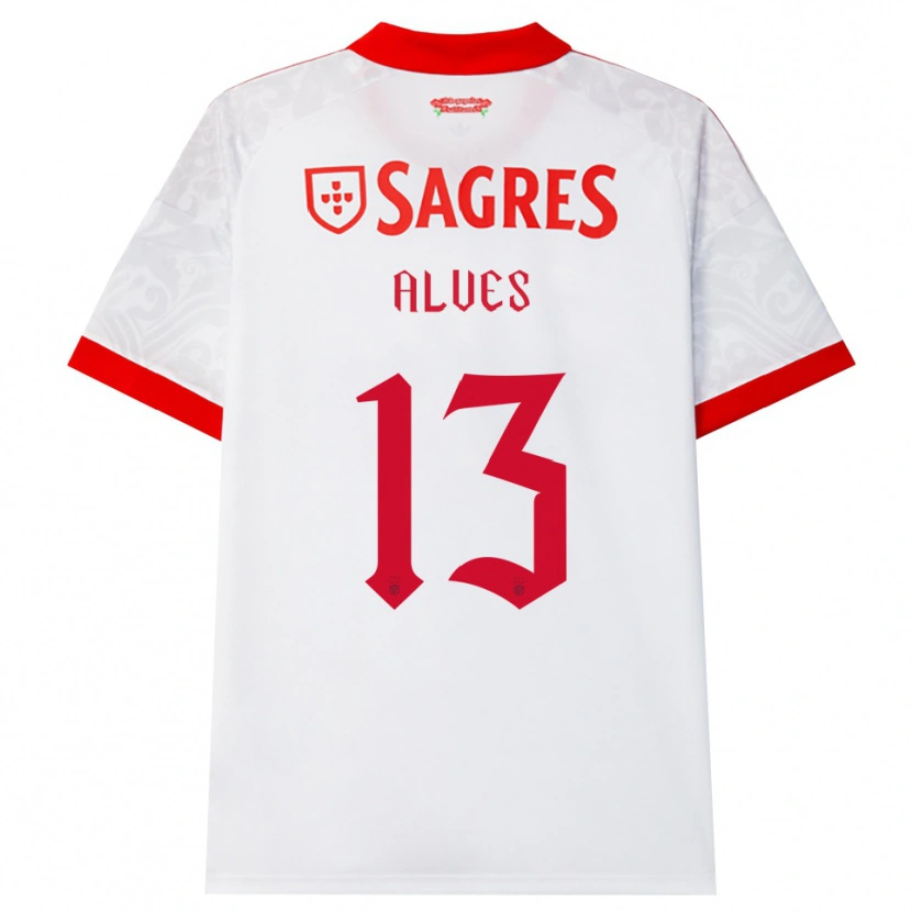 Danxen Niño Camiseta Lucia Alves #13 Blanco Rojo Amarillo 2ª Equipación 2026/27 La Camisa México