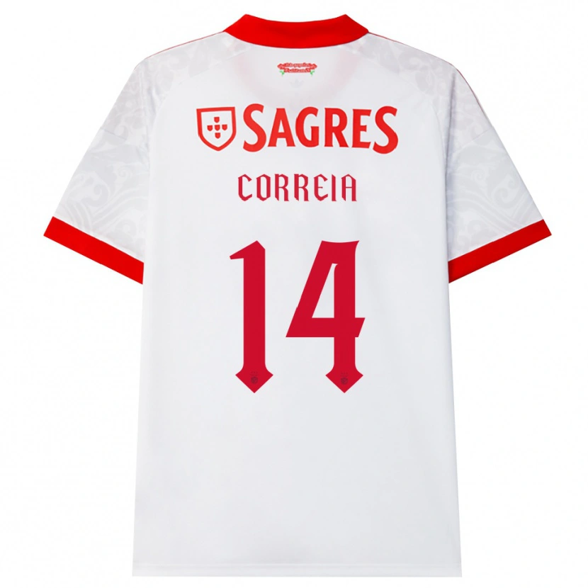 Danxen Niño Camiseta Rúben Correia #14 Blanco Rojo Amarillo 2ª Equipación 2026/27 La Camisa México