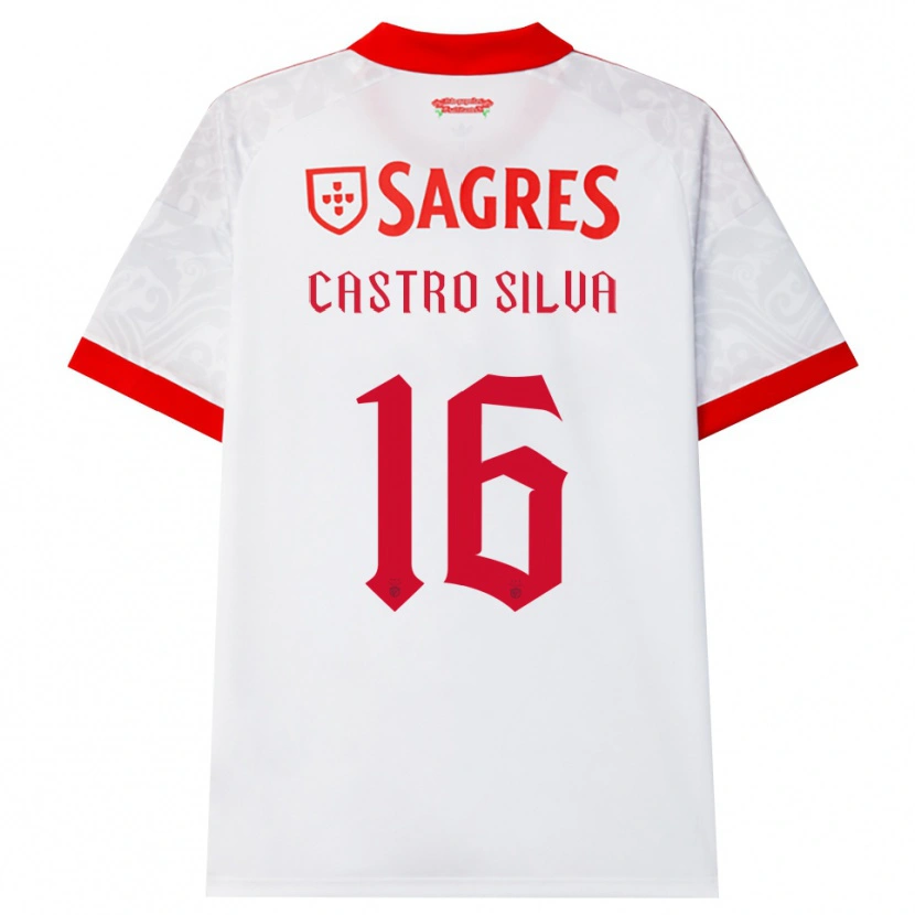 Danxen Niño Camiseta Guilherme Castro #16 Blanco Rojo Amarillo 2ª Equipación 2026/27 La Camisa México