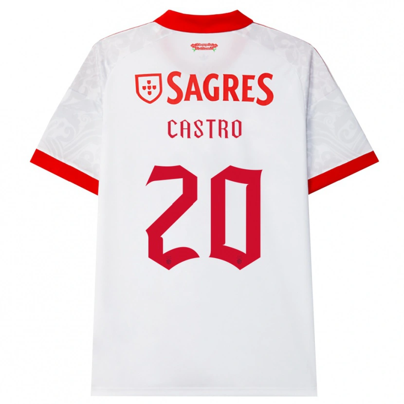 Danxen Niño Camiseta Guilherme Castro #20 Blanco Rojo Amarillo 2ª Equipación 2026/27 La Camisa México