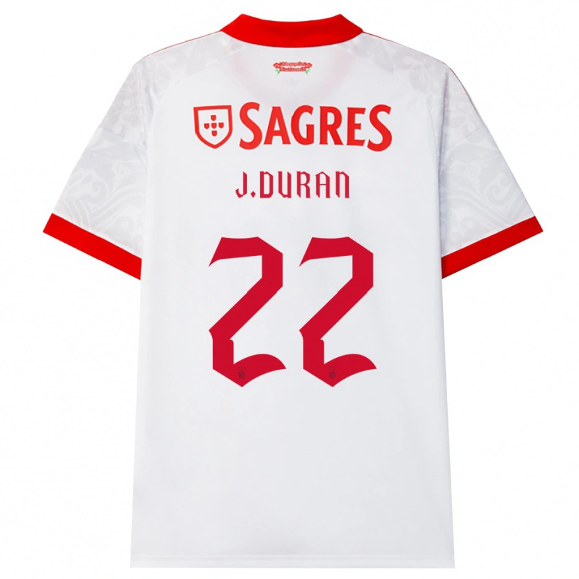 Danxen Niño Camiseta Jhon Durán #22 Blanco Rojo Amarillo 2ª Equipación 2026/27 La Camisa México