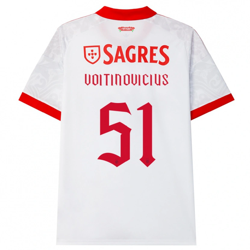 Danxen Niño Camiseta Arnas Voitinovičius #51 Blanco Rojo Amarillo 2ª Equipación 2026/27 La Camisa México