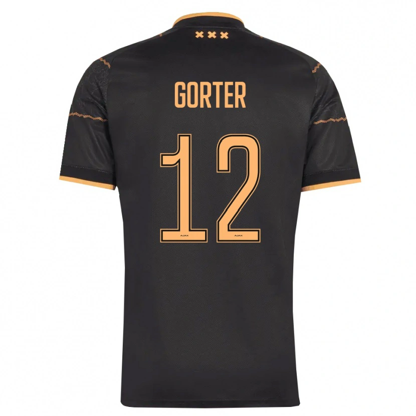 Danxen Niño Camiseta Jay Gorter #12 Negro Naranja 2ª Equipación 2026/27 La Camisa México