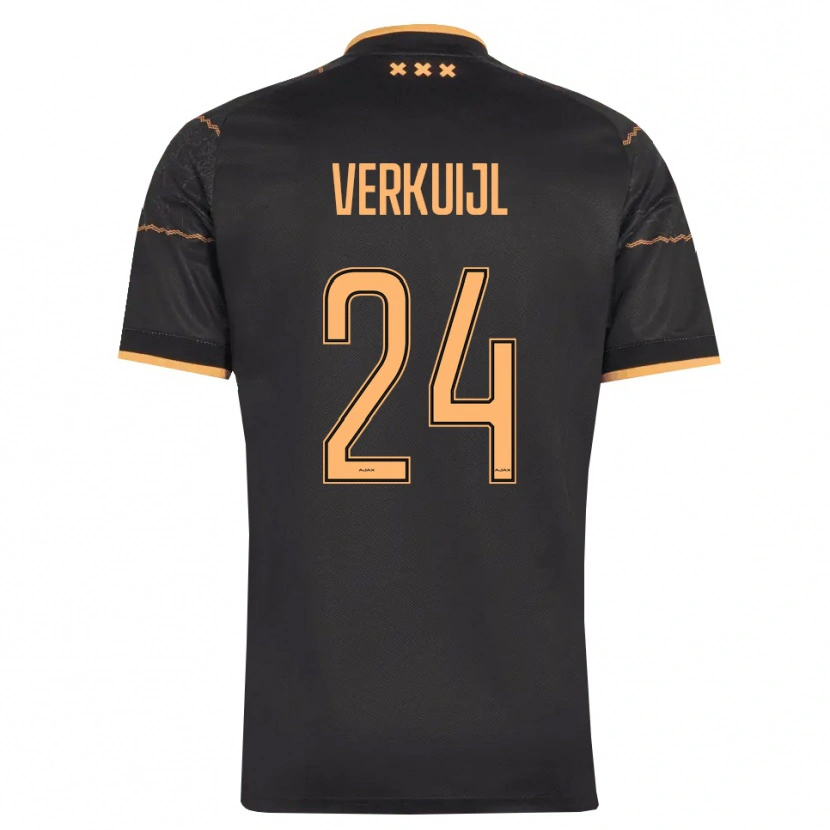 Danxen Niño Camiseta Mark Verkuijl #24 Negro Naranja 2ª Equipación 2026/27 La Camisa México