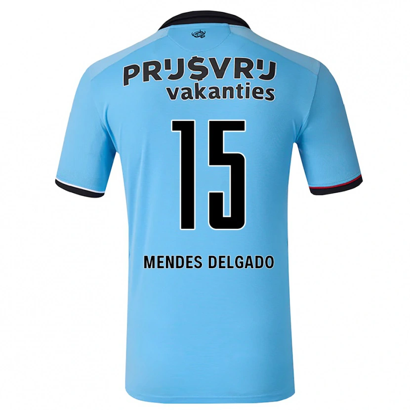 Danxen Niño Camiseta Jayden Mendes Delgado #15 Azulcieloprofundo Negro Rojo 2ª Equipación 2026/27 La Camisa México
