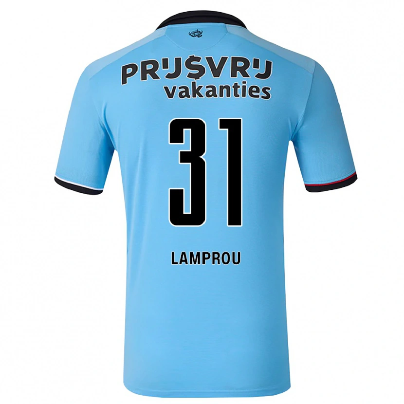 Danxen Niño Camiseta Kostas Lamprou #31 Azulcieloprofundo Negro Rojo 2ª Equipación 2026/27 La Camisa México