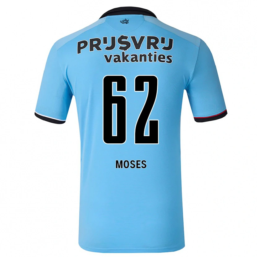Danxen Niño Camiseta Troy Moses #62 Azulcieloprofundo Negro Rojo 2ª Equipación 2026/27 La Camisa México