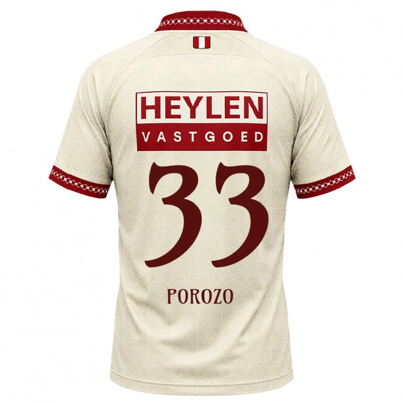 Danxen Niño Camiseta Snayder Porozo #33 Beige Rojo 2ª Equipación 2026/27 La Camisa México