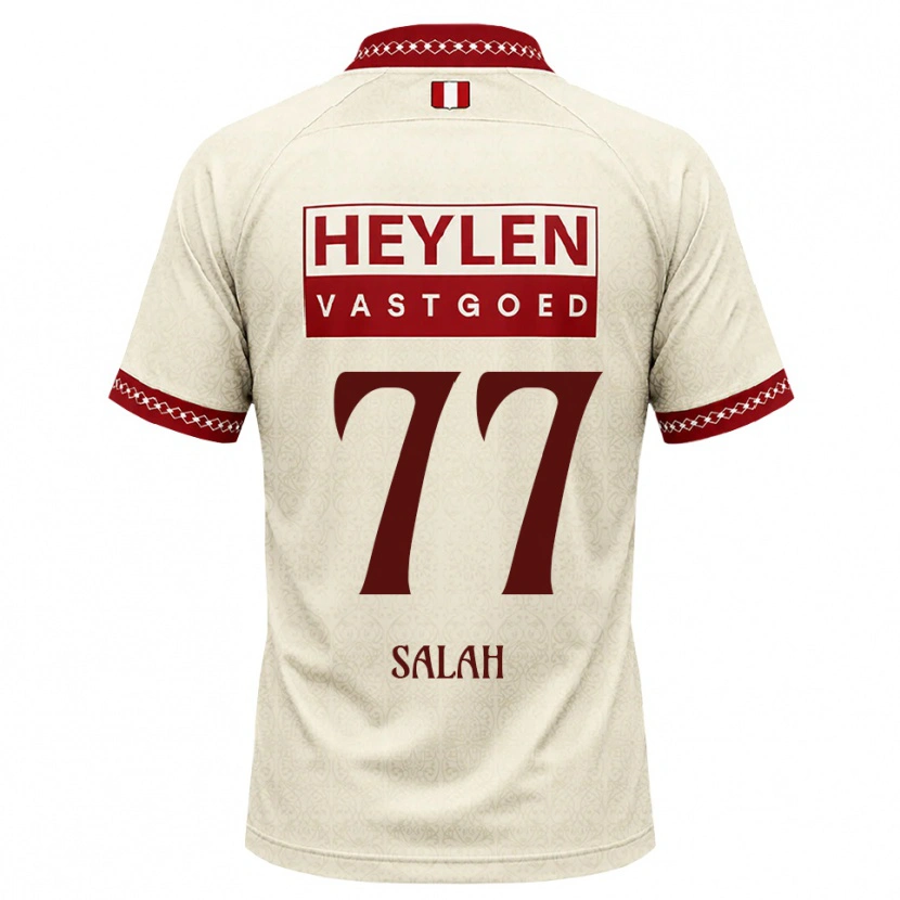 Danxen Niño Camiseta Ibrahim Salah #77 Beige Rojo 2ª Equipación 2026/27 La Camisa México