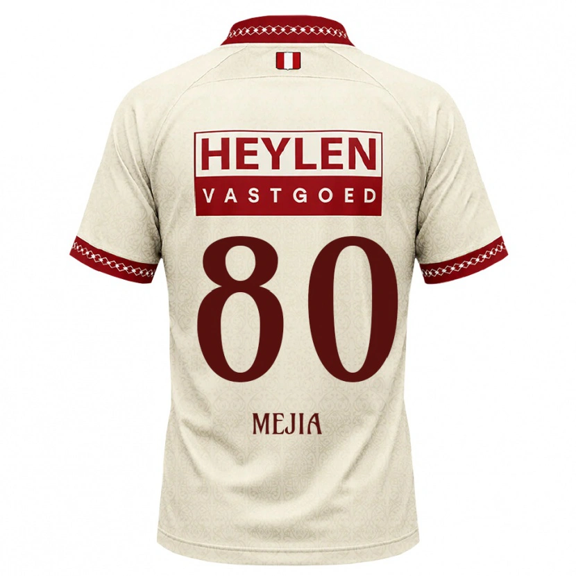 Danxen Niño Camiseta Carlos Mejia #80 Beige Rojo 2ª Equipación 2026/27 La Camisa México