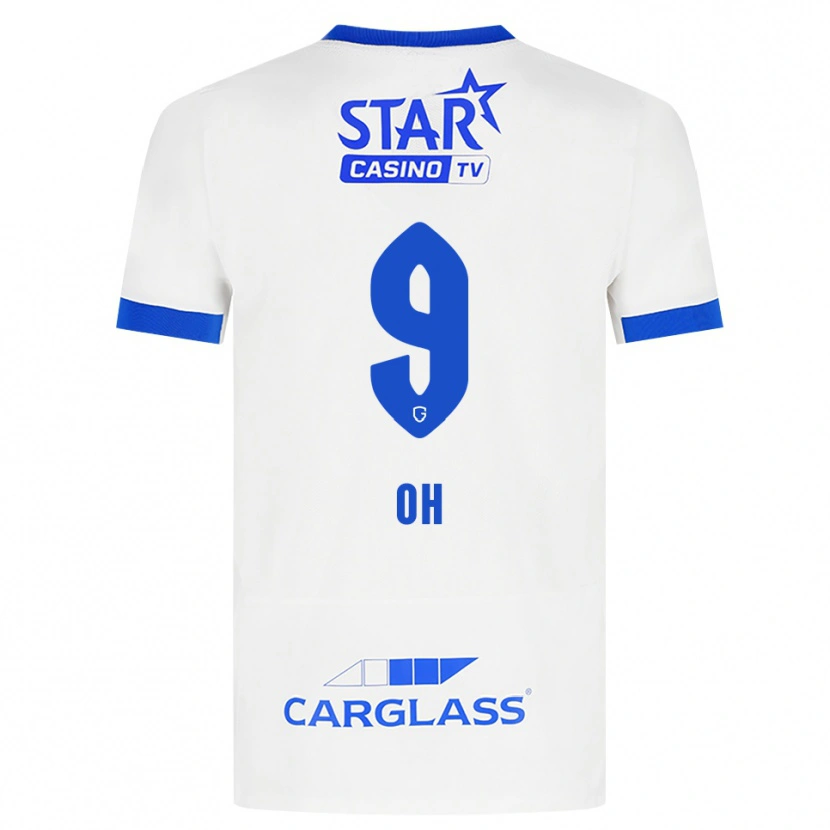 Danxen Niño Camiseta Hyeon-Gyu Oh #9 Blanco Azul 2ª Equipación 2026/27 La Camisa México