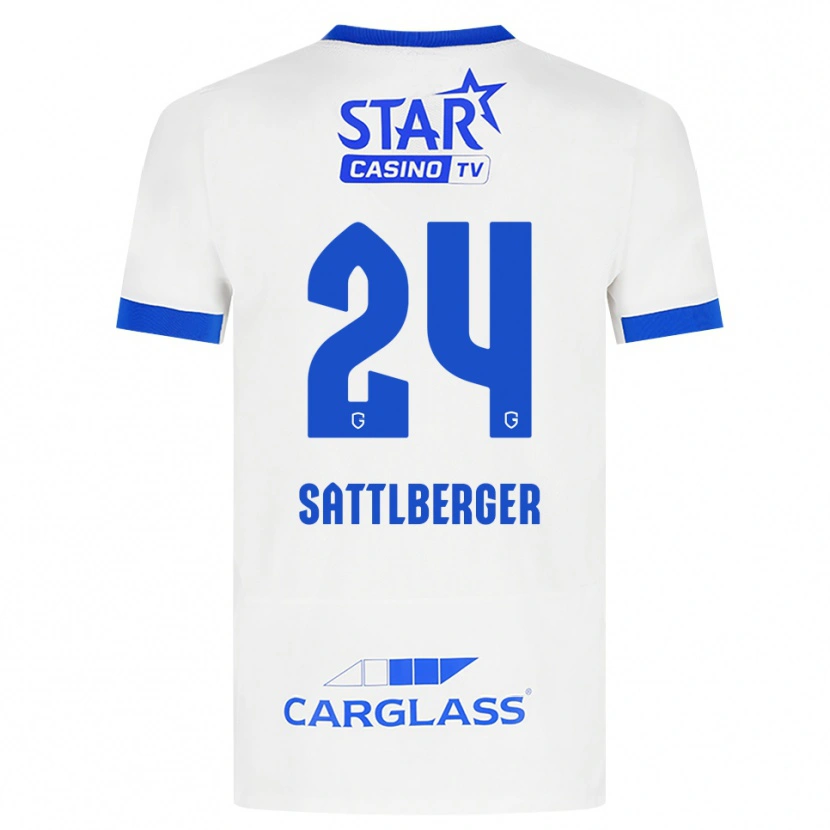Danxen Niño Camiseta Nikolas Sattlberger #24 Blanco Azul 2ª Equipación 2026/27 La Camisa México
