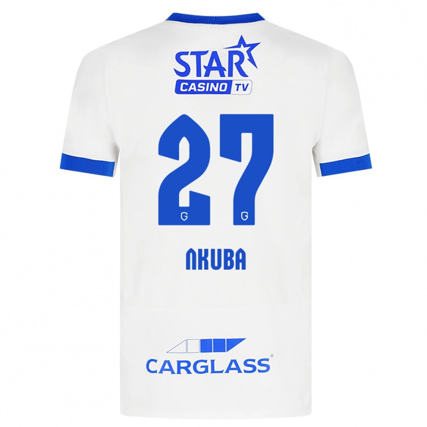 Danxen Niño Camiseta Ken Nkuba #27 Blanco Azul 2ª Equipación 2026/27 La Camisa México