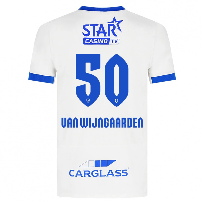 Danxen Niño Camiseta Maren Van Wijngaarden #50 Blanco Azul 2ª Equipación 2026/27 La Camisa México