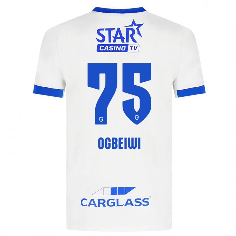 Danxen Niño Camiseta Precious Ogbeiwi #75 Blanco Azul 2ª Equipación 2026/27 La Camisa México