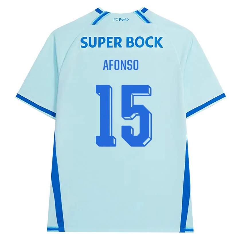 Danxen Niño Camiseta Zé Afonso #15 Cianclaro Azul Equipación Tercera 2026/27 La Camisa México