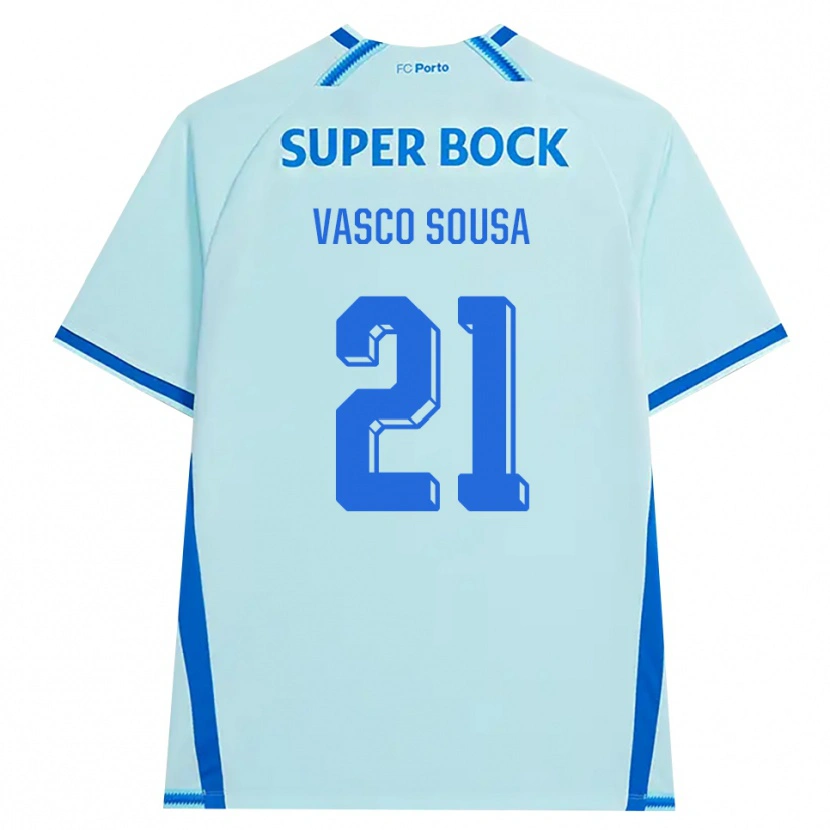 Danxen Niño Camiseta Vasco Sousa #21 Cianclaro Azul Equipación Tercera 2026/27 La Camisa México