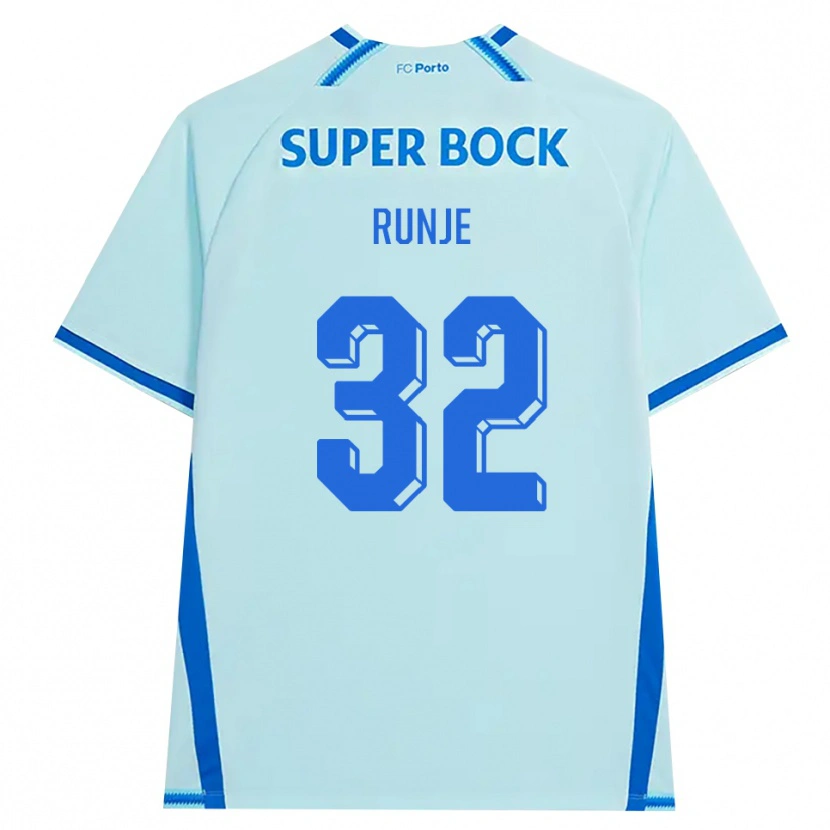 Danxen Niño Camiseta Roko Runje #32 Cianclaro Azul Equipación Tercera 2026/27 La Camisa México