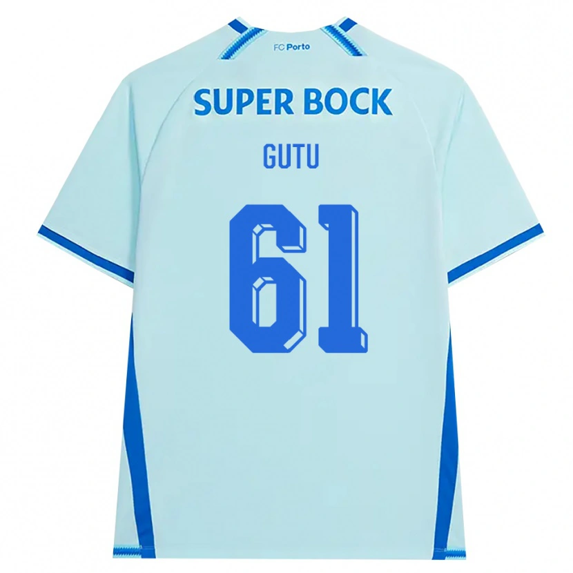 Danxen Niño Camiseta Denis Gutu #61 Cianclaro Azul Equipación Tercera 2026/27 La Camisa México