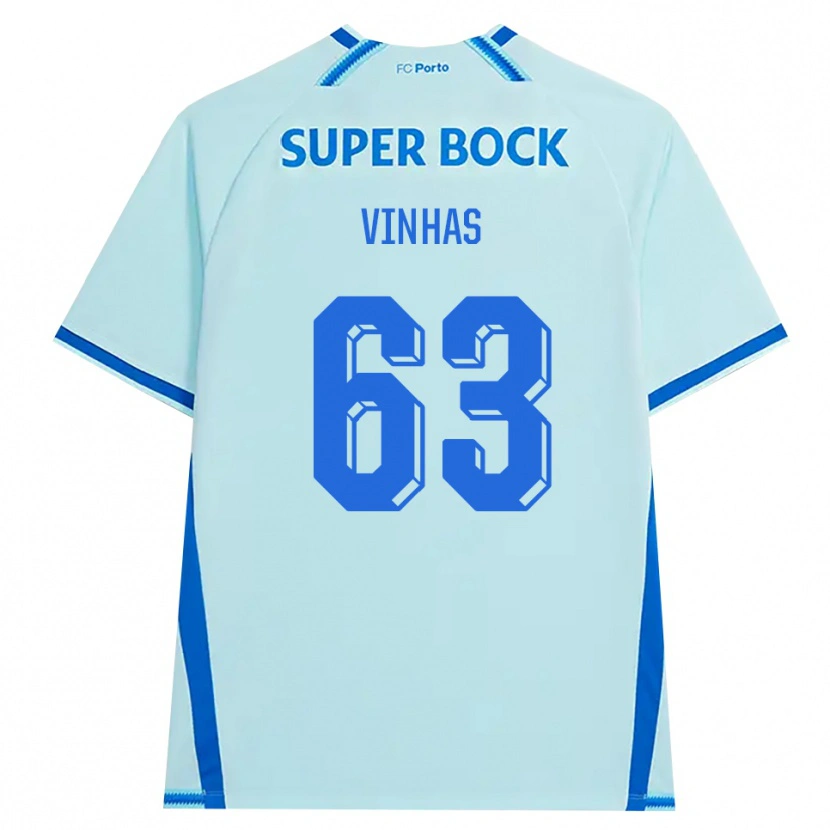 Danxen Niño Camiseta David Vinhas #63 Cianclaro Azul Equipación Tercera 2026/27 La Camisa México