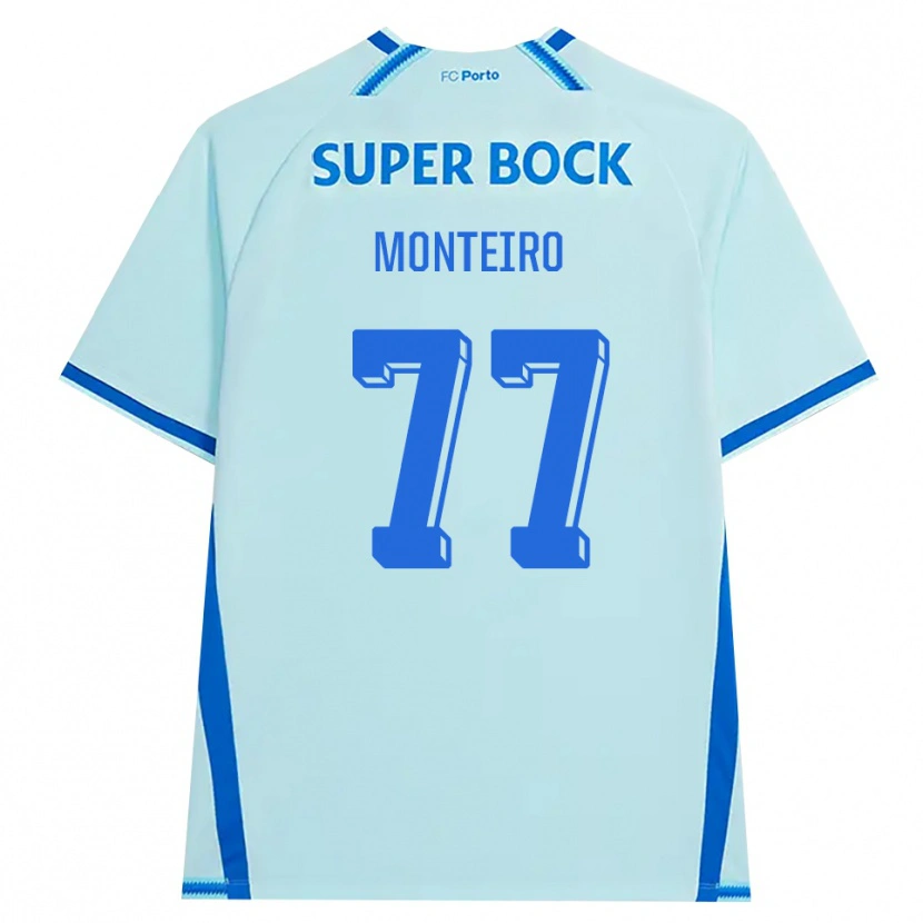 Danxen Niño Camiseta Rui Monteiro #77 Cianclaro Azul Equipación Tercera 2026/27 La Camisa México